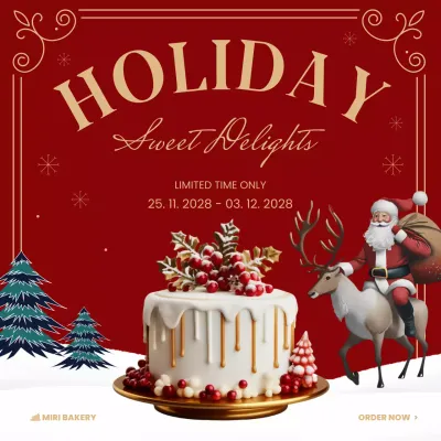 Red Traditional Holiday Promotion Social Media Post