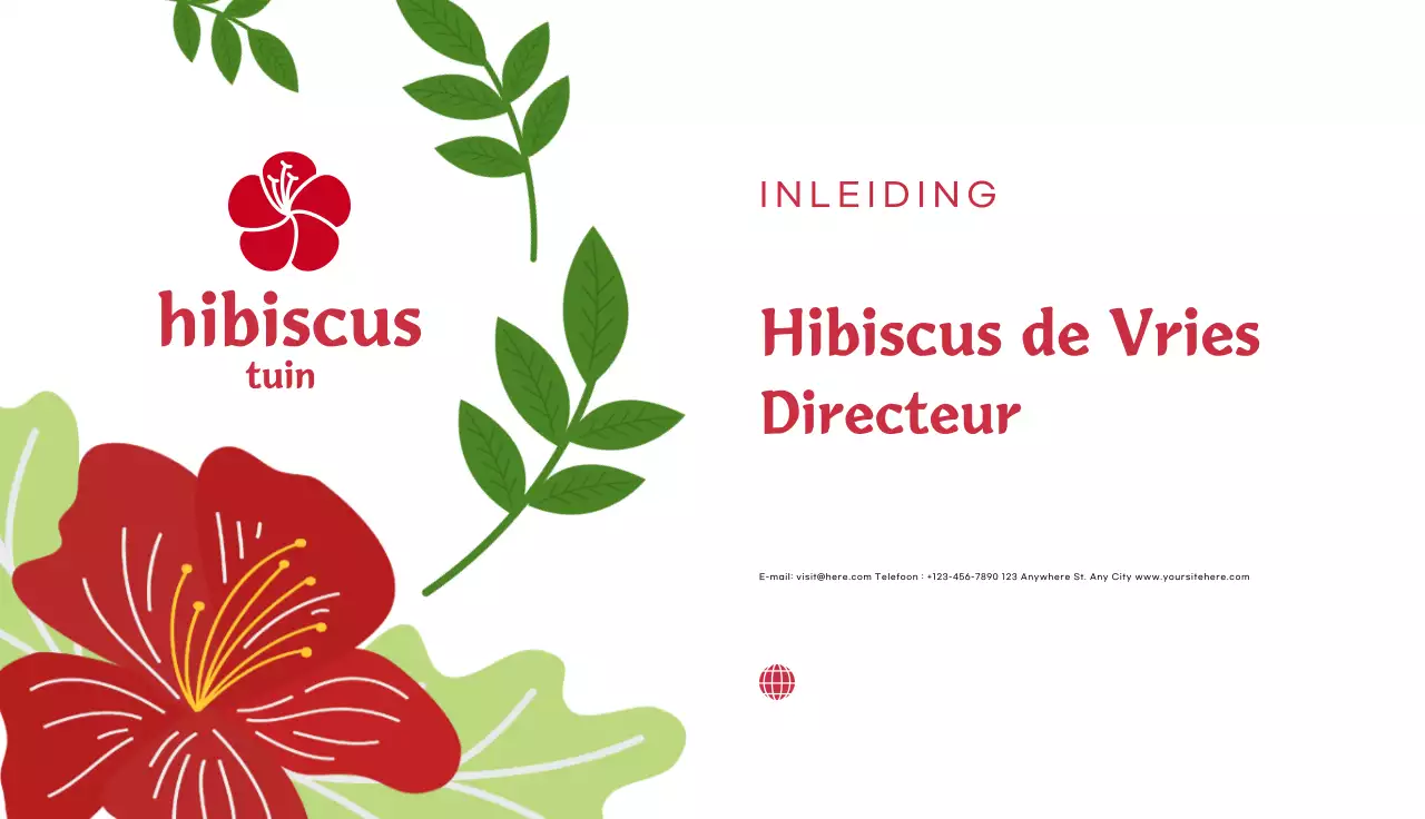 rood gebloemd visitekaartje