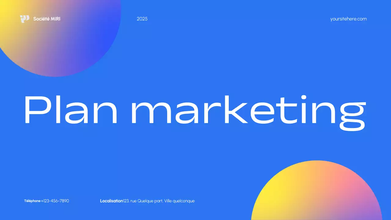 Plan de marketing moderne bleu
