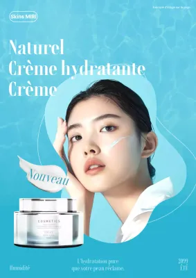 Publicité moderne bleu clair pour des produits cosmétiques