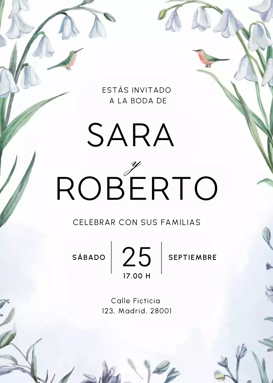 blanco elegante invitación de boda