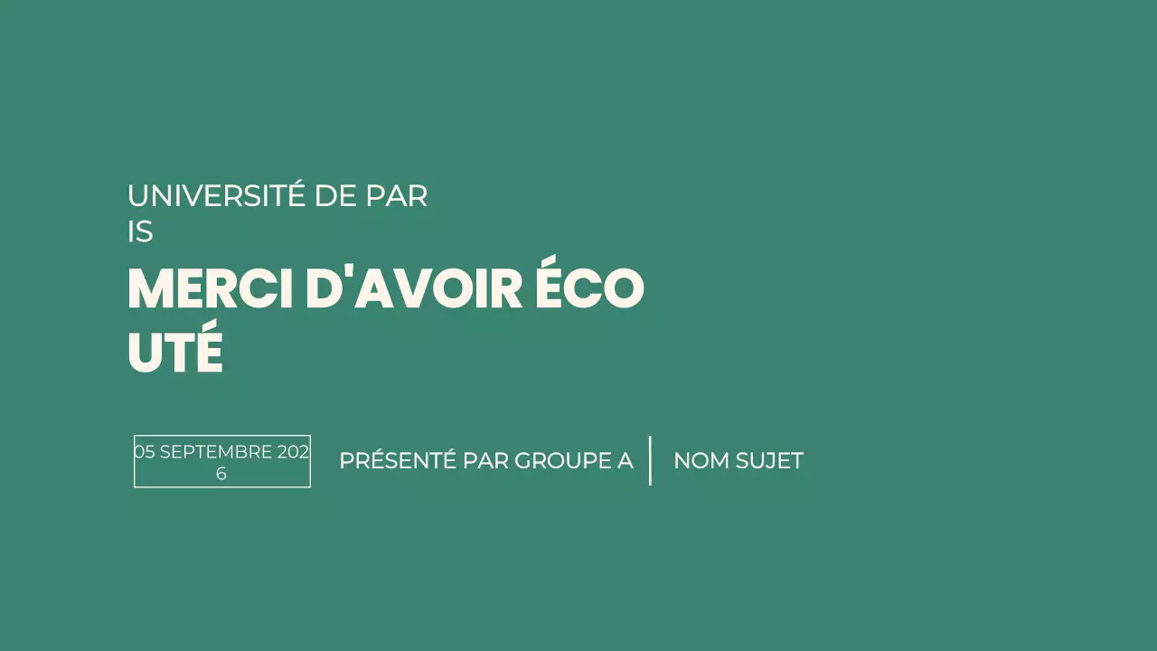 Présentation du projet du groupe Green Modern