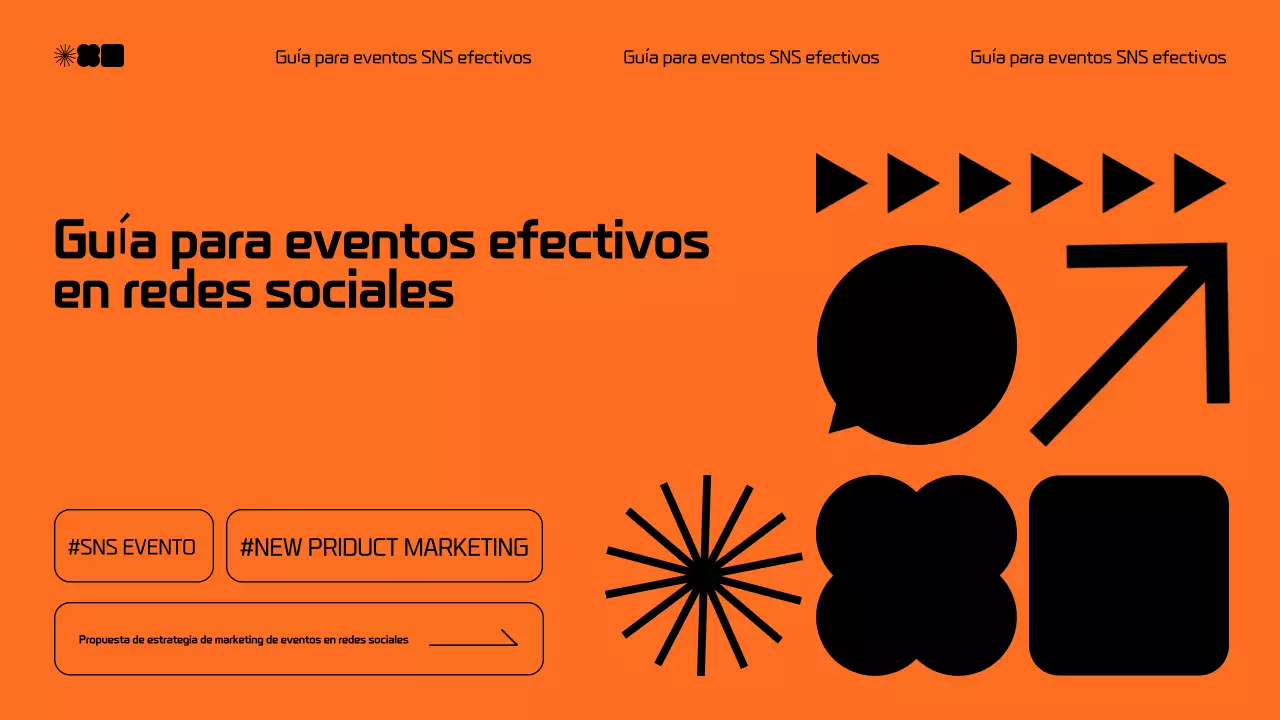 Moderna propuesta de marketing en redes sociales en negro y naranja