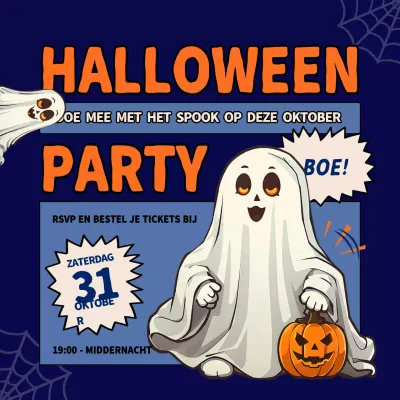 oranje retro Halloween uitnodiging