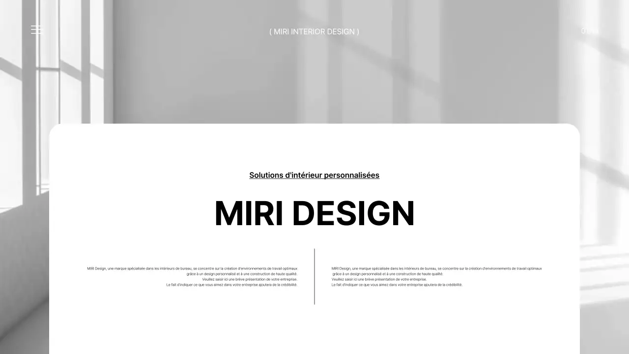 Un briefing de marque pour un intérieur de bureau moderne en noir et blanc