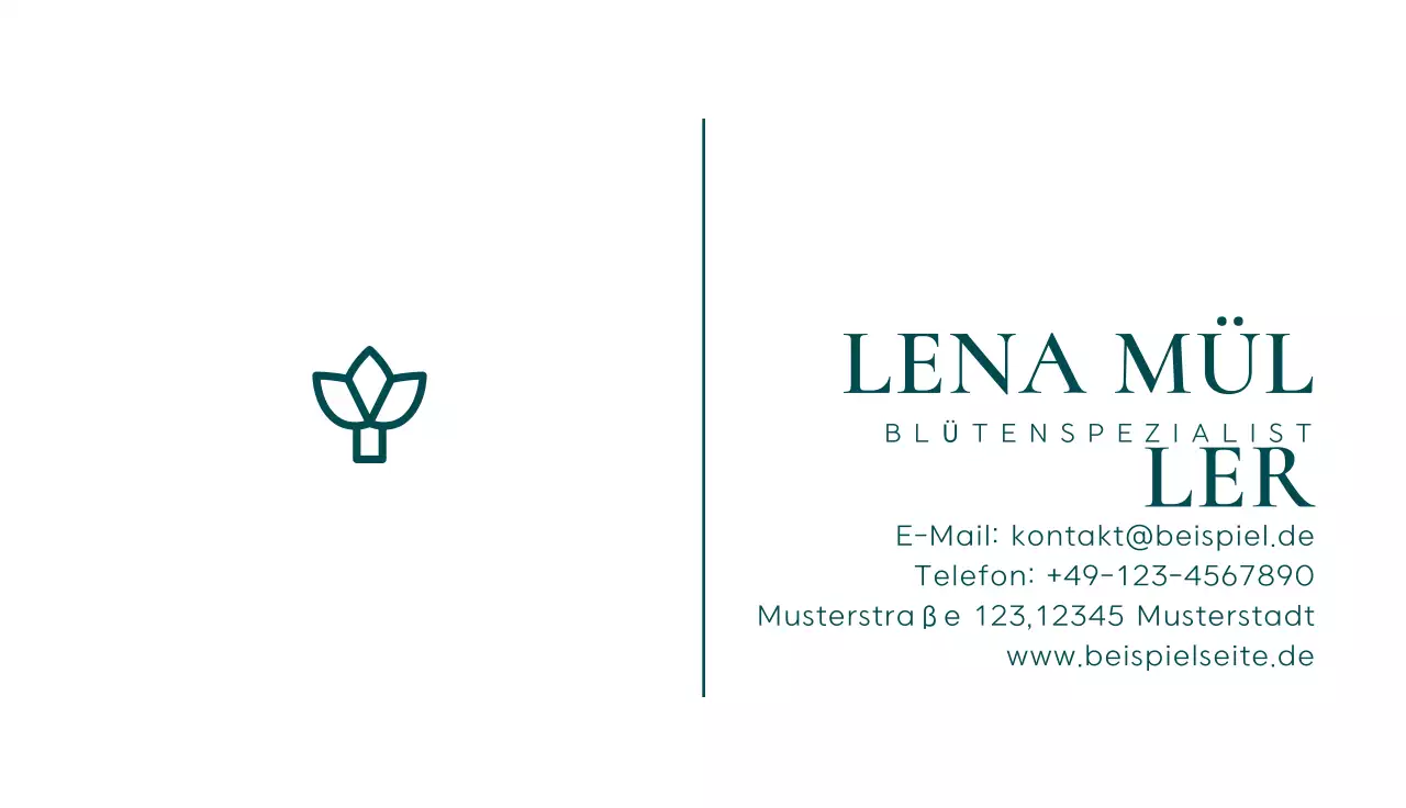 weiße minimalistische Visitenkarte