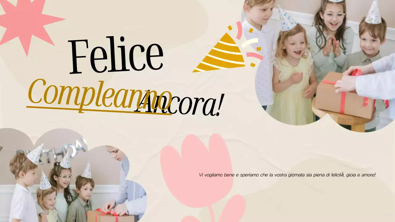 Biglietto di auguri minimal rosa e grigio