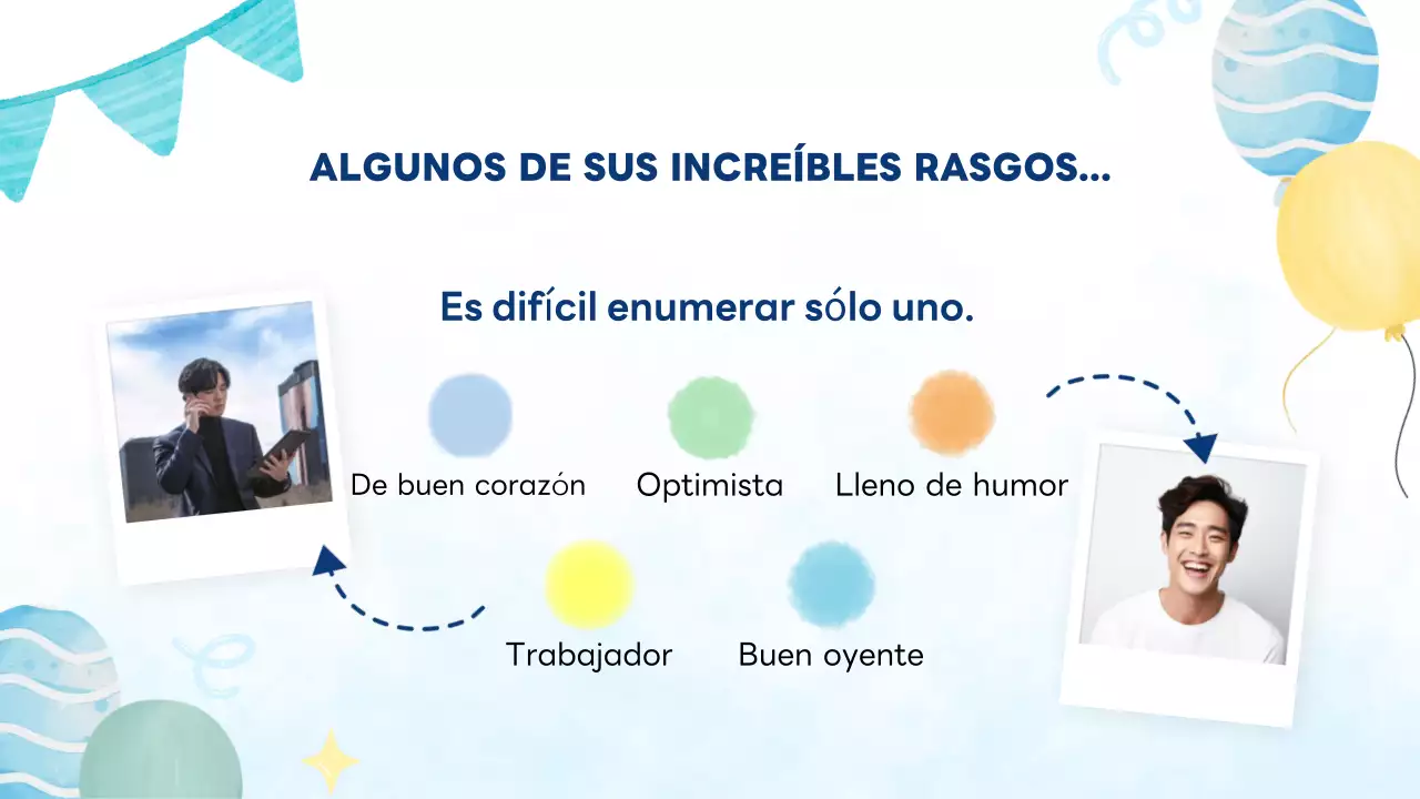 Tarjeta de cumpleaños azul, moderna y alegre