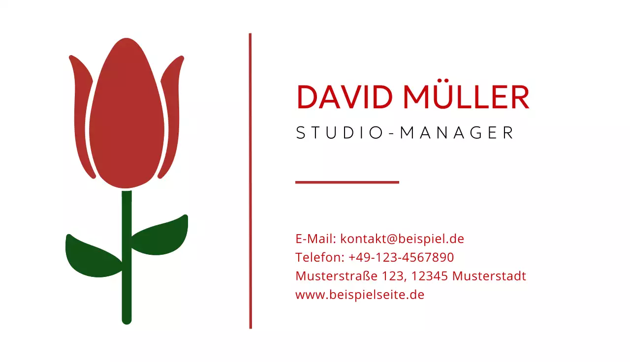 rote elegante Visitenkarte