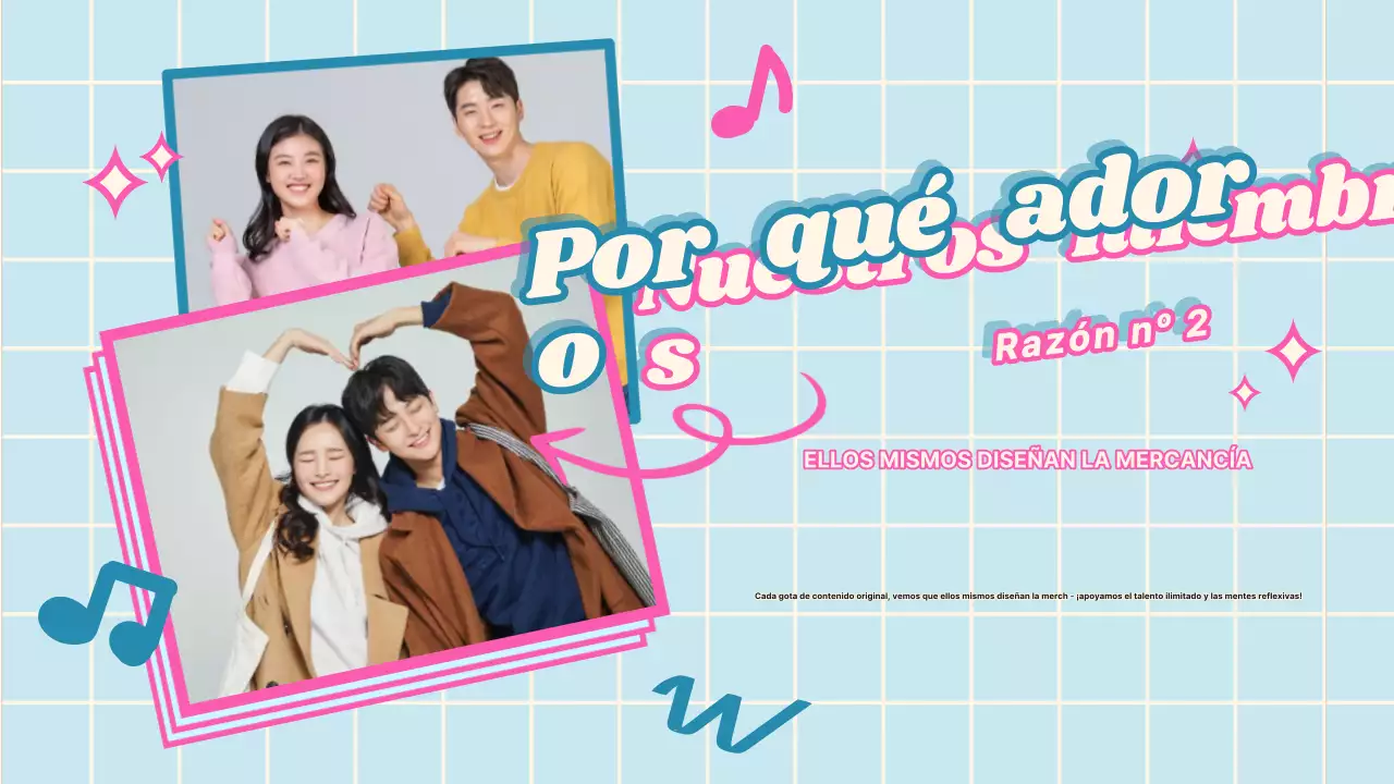 Azul Rosa Trendy Fandom Presentación