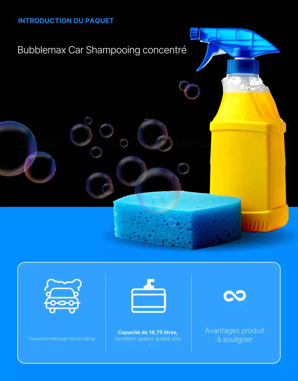 Promouvoir les produits de lavage modernes noirs