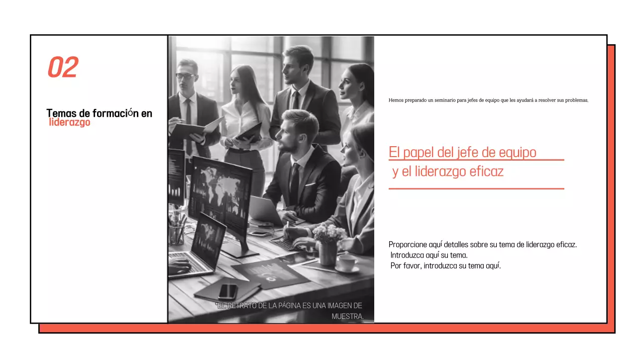 Promocione un sencillo seminario interno en blanco y naranja