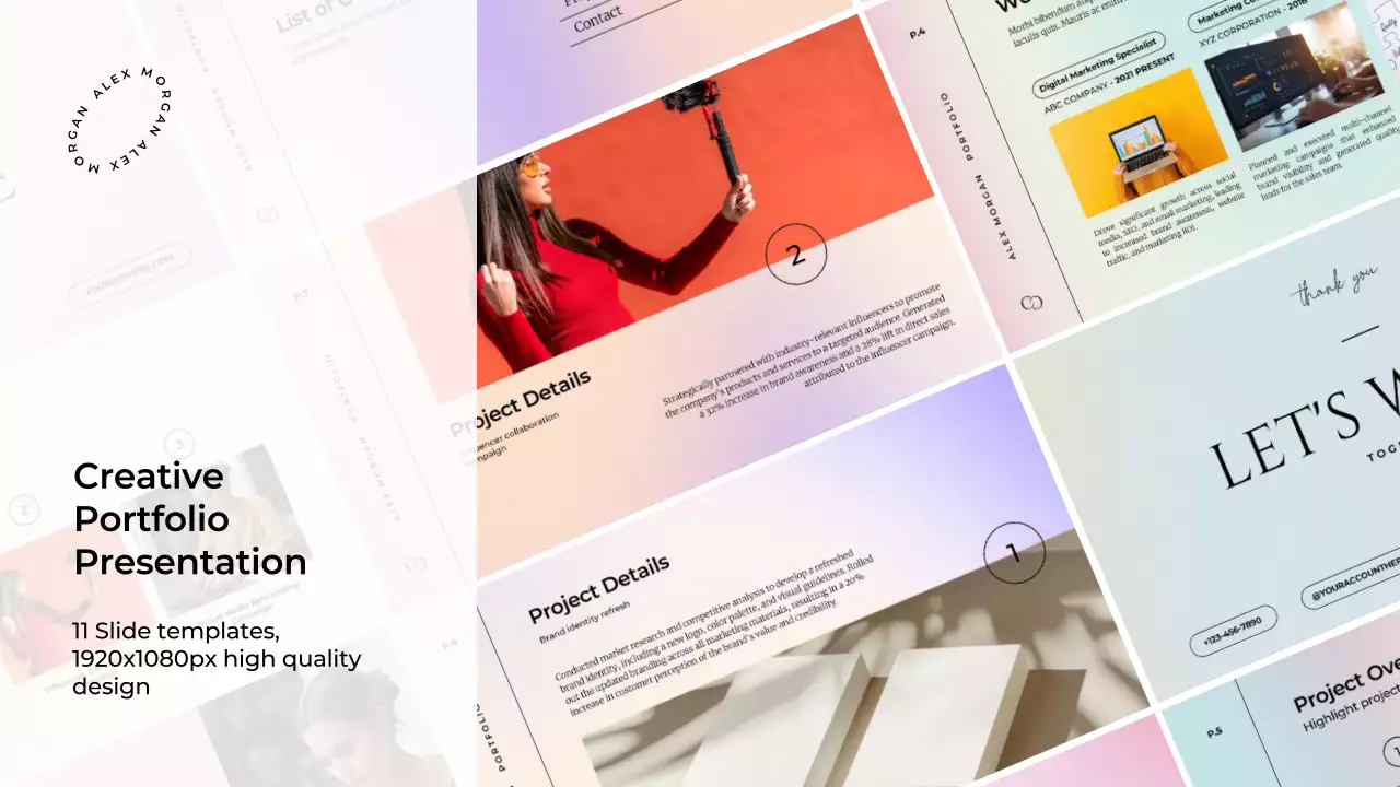 Pastel elegant portfolio presentation template