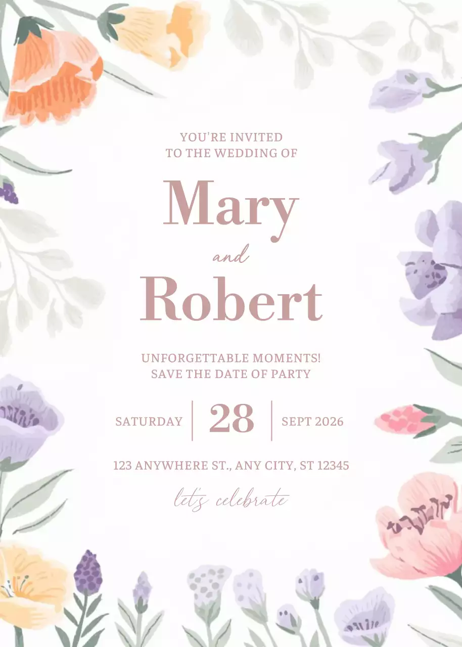 Thiệp cưới Pastel thanh lịch