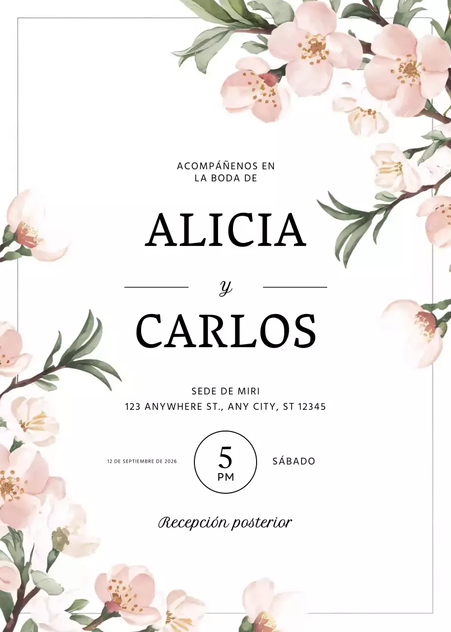 blanco elegante invitación de boda