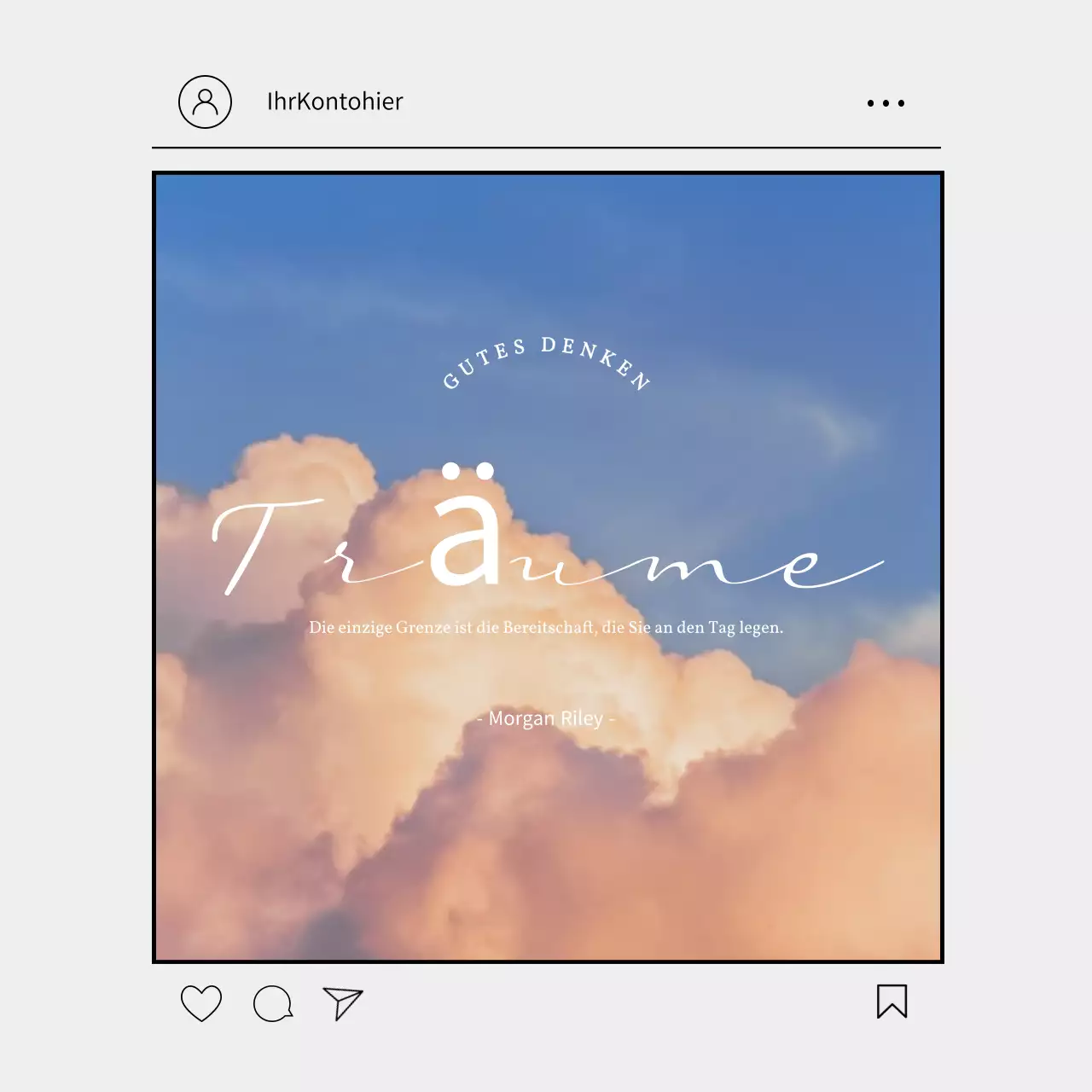 blau elegante Motivationsanzeige