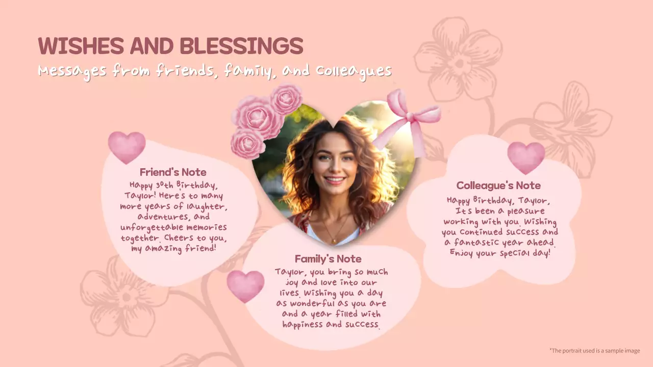 핑크 플로럴 생일 초대장 프레젠테이션