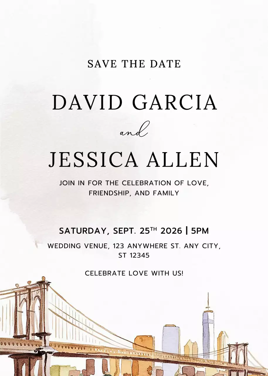 Beige Elegant Wedding Invitation