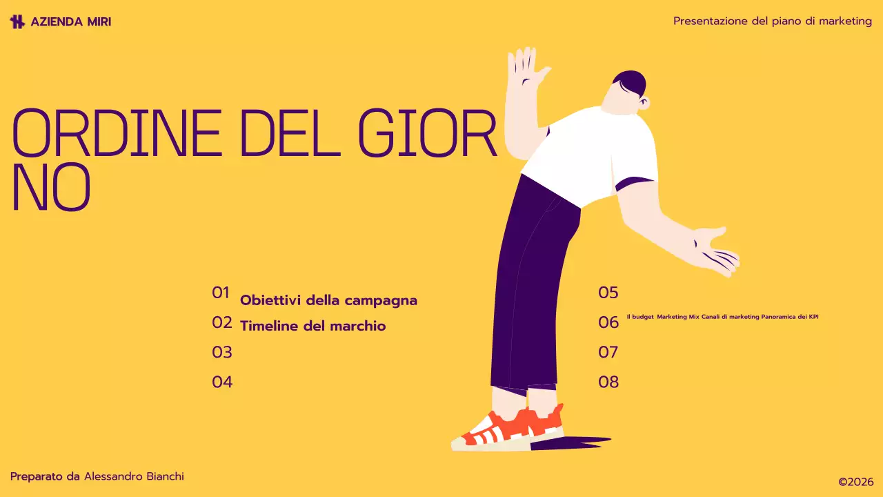 piano di marketing giallo moderno