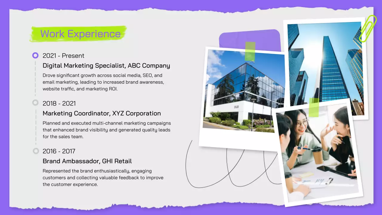 Purple Modern Portfolio Resume Presentation