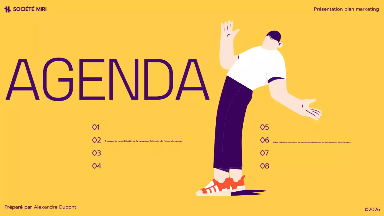 plan de marketing moderne jaune