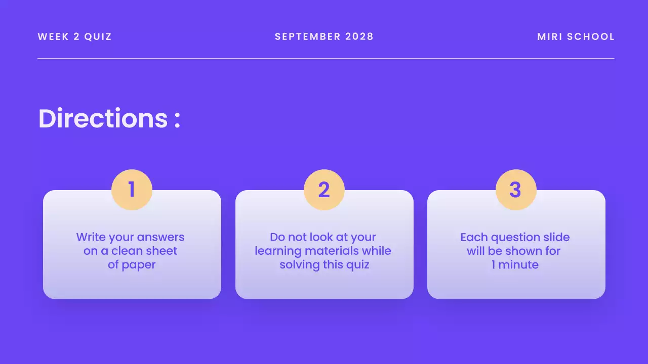 Blue modern quiz announcement presentation