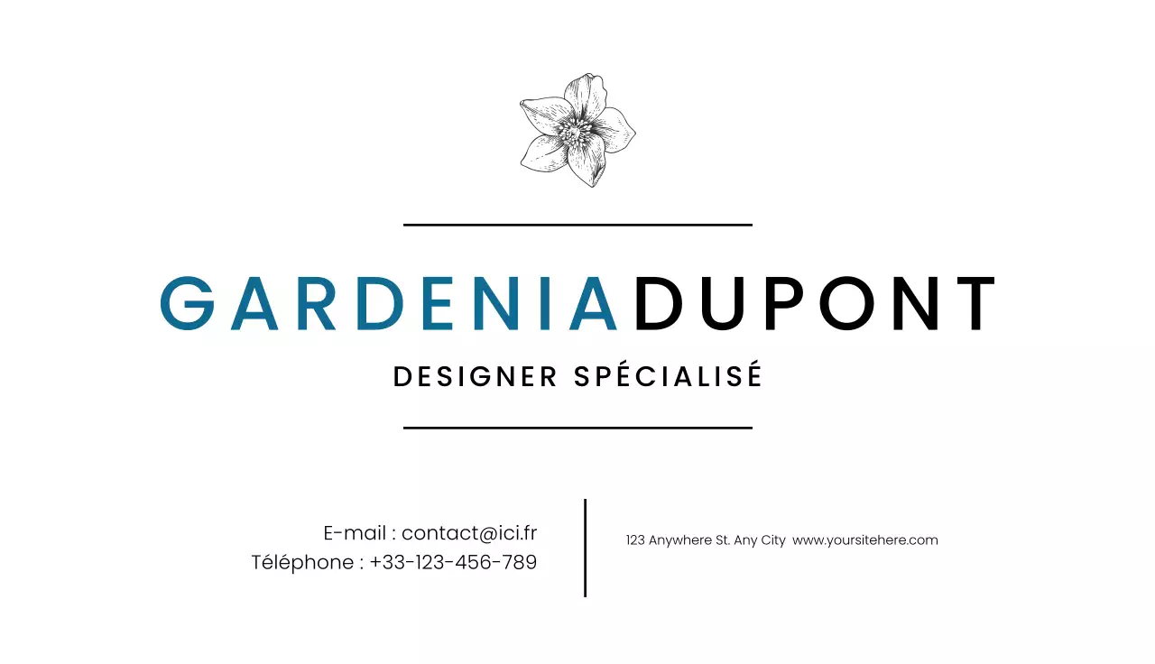 carte de visite minimaliste blanche