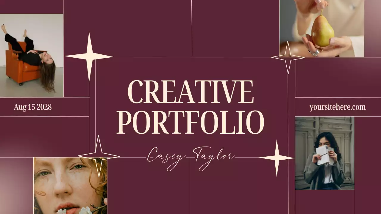Maroon Elegant Portfolio Document Presentation