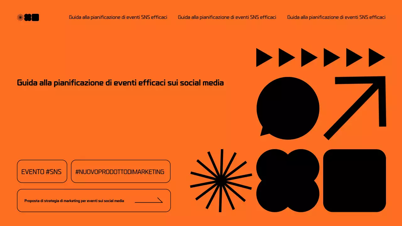 Moderna proposta di social media marketing in nero e arancione