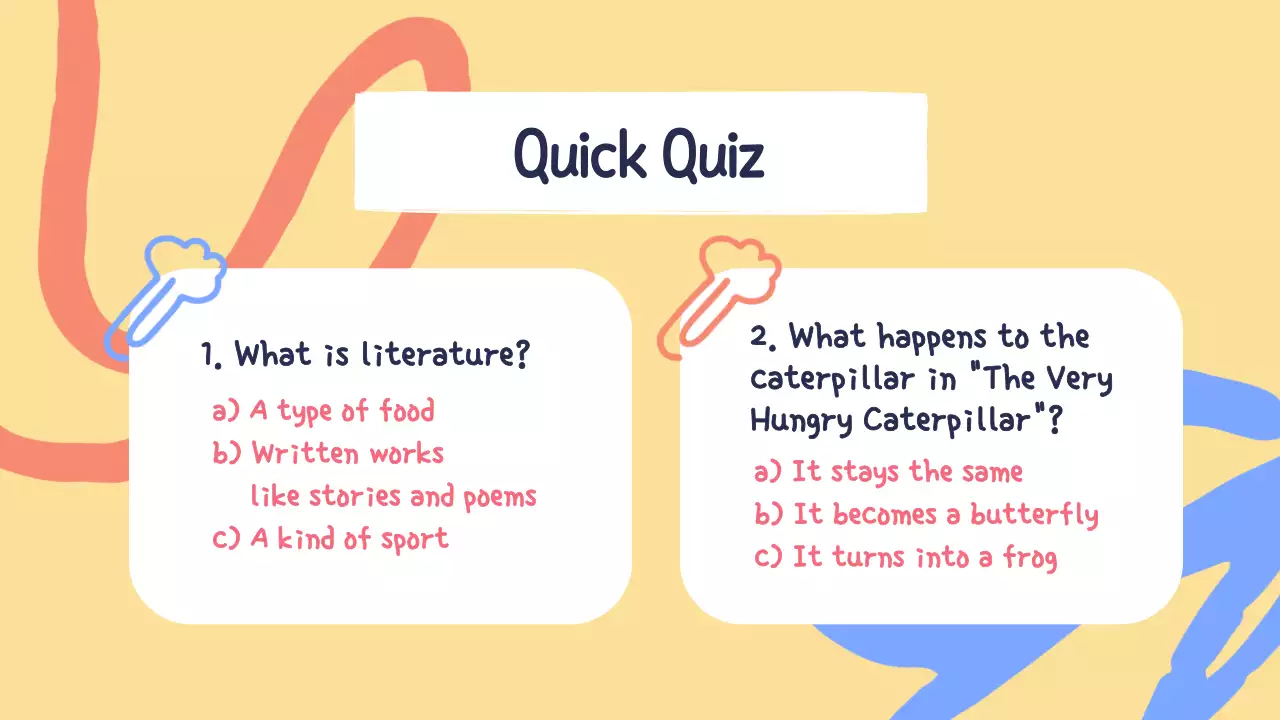 Yellow Simple Literature Course Presentation