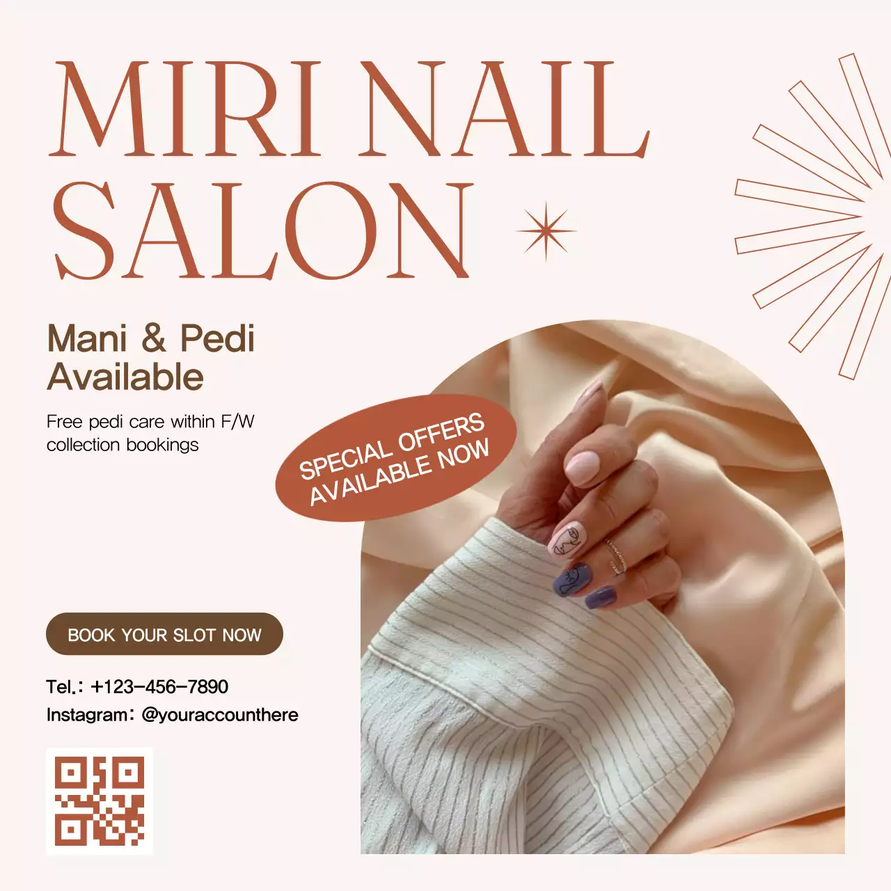 Beige Elegant Nail Promotion Social Media Post
