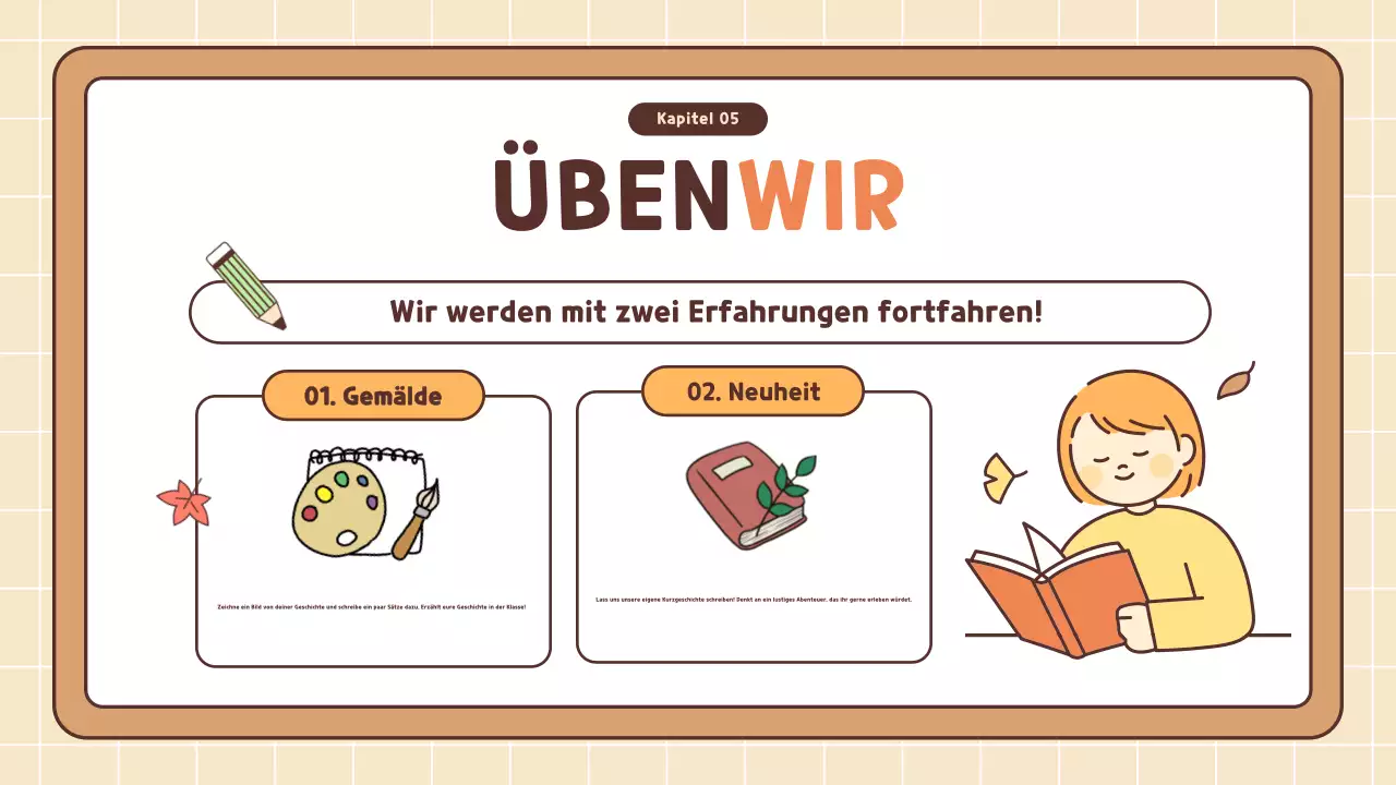 orangefarbener einfacher Literaturkurs