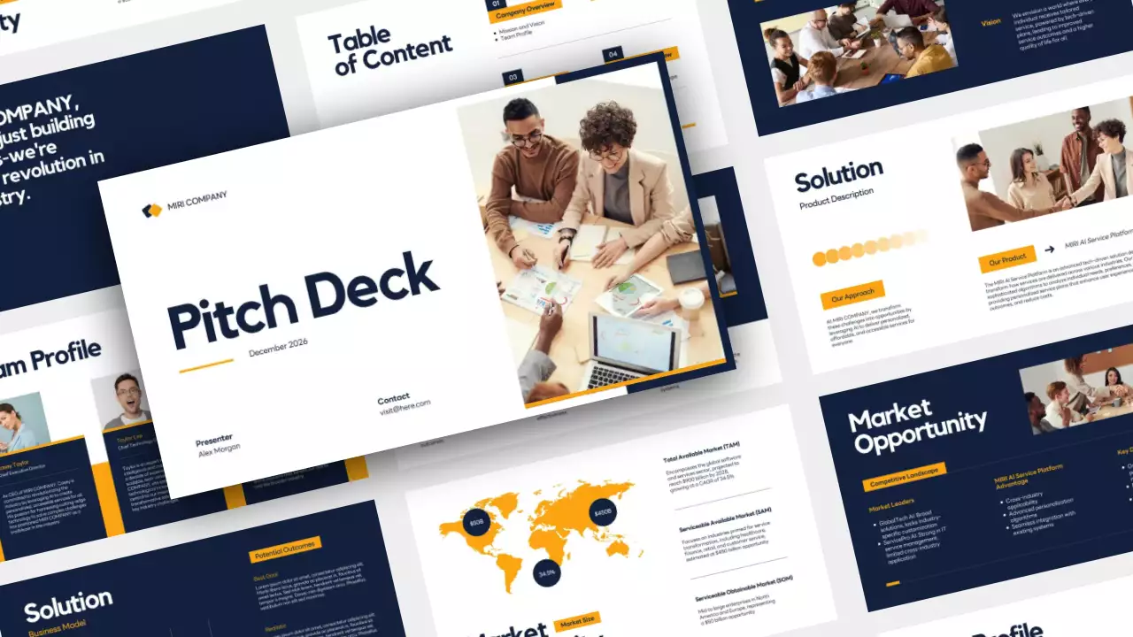 Navy Professional Business Promotion Presentation