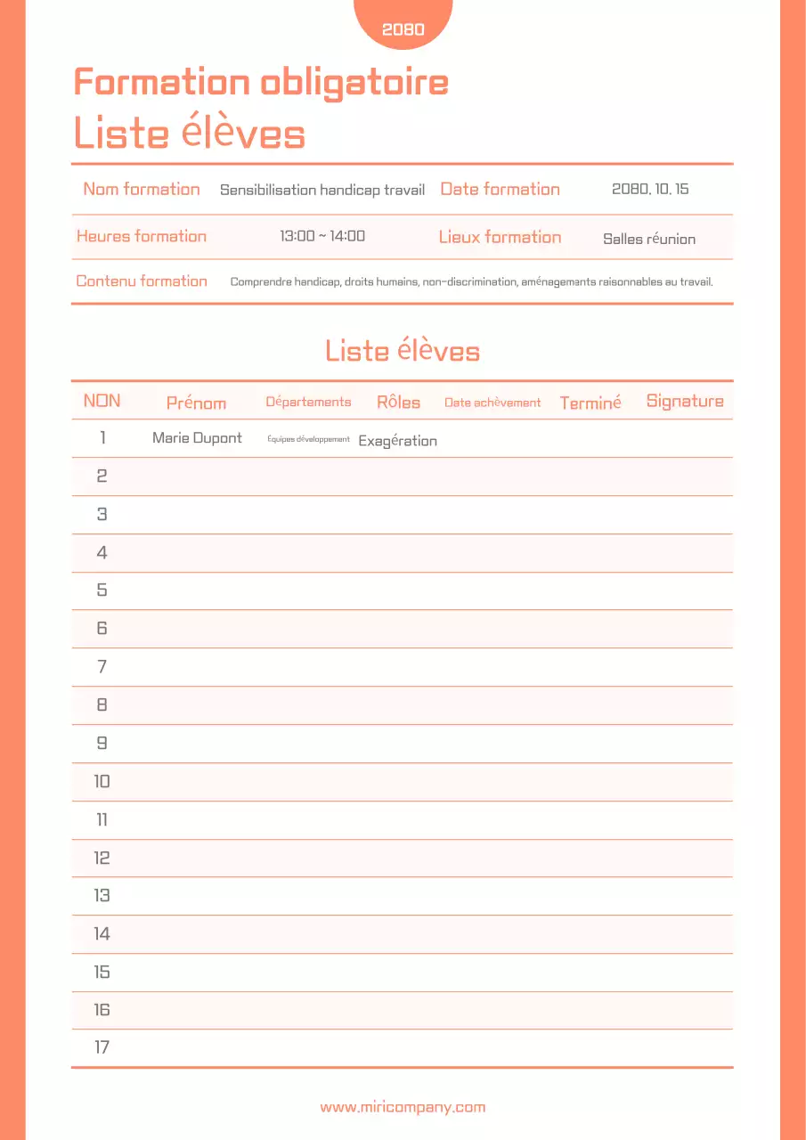 Recrutement pour Orange Neat Training