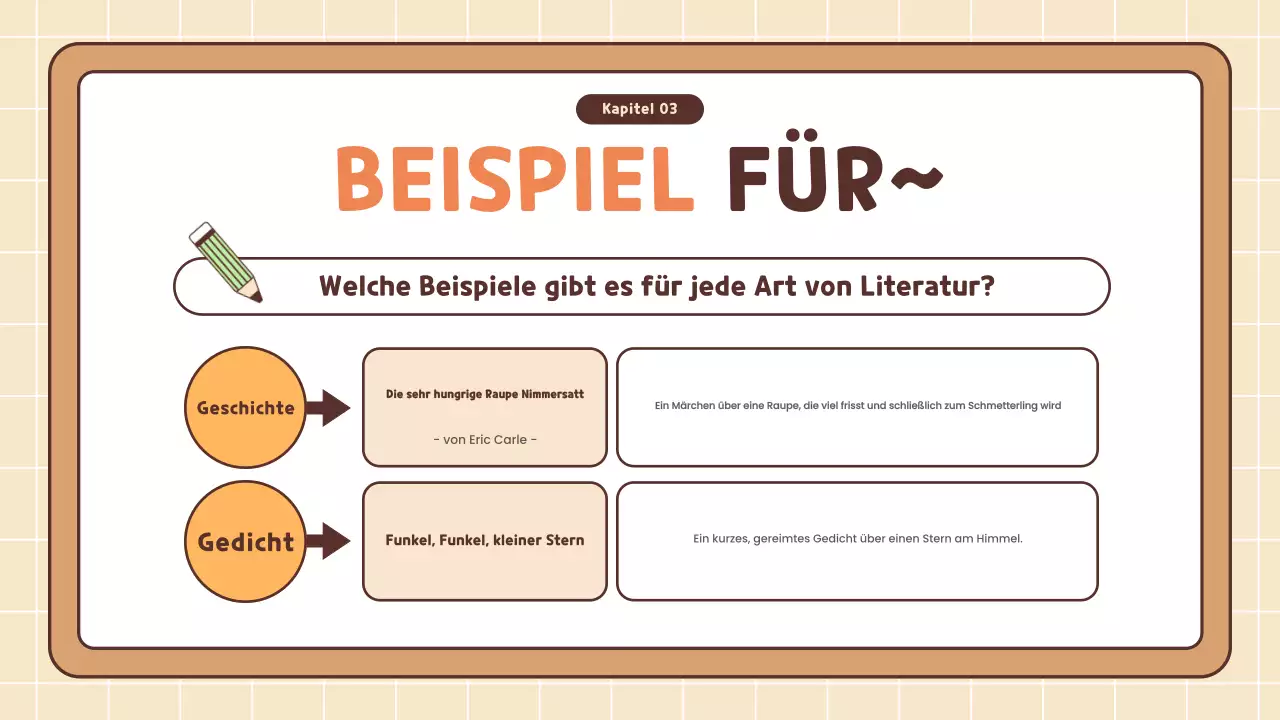 orangefarbener einfacher Literaturkurs