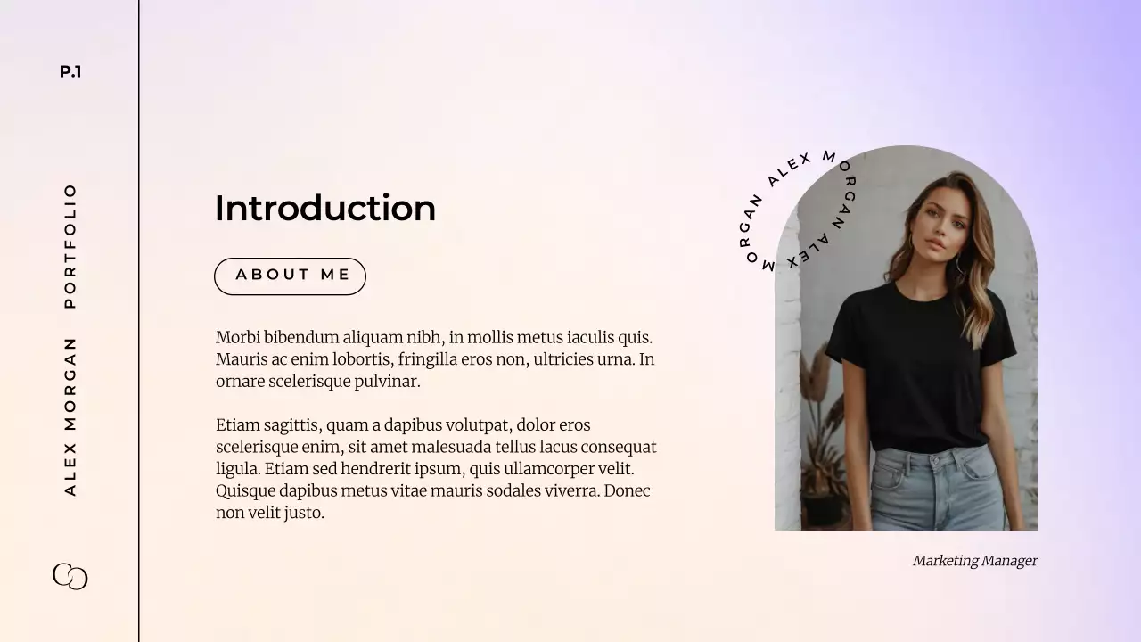 Pastel elegant portfolio presentation template