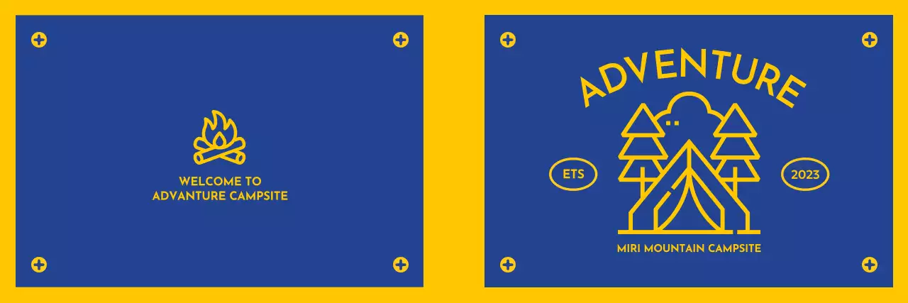 일러스트 아이콘을 활용한 캠프장 디자인