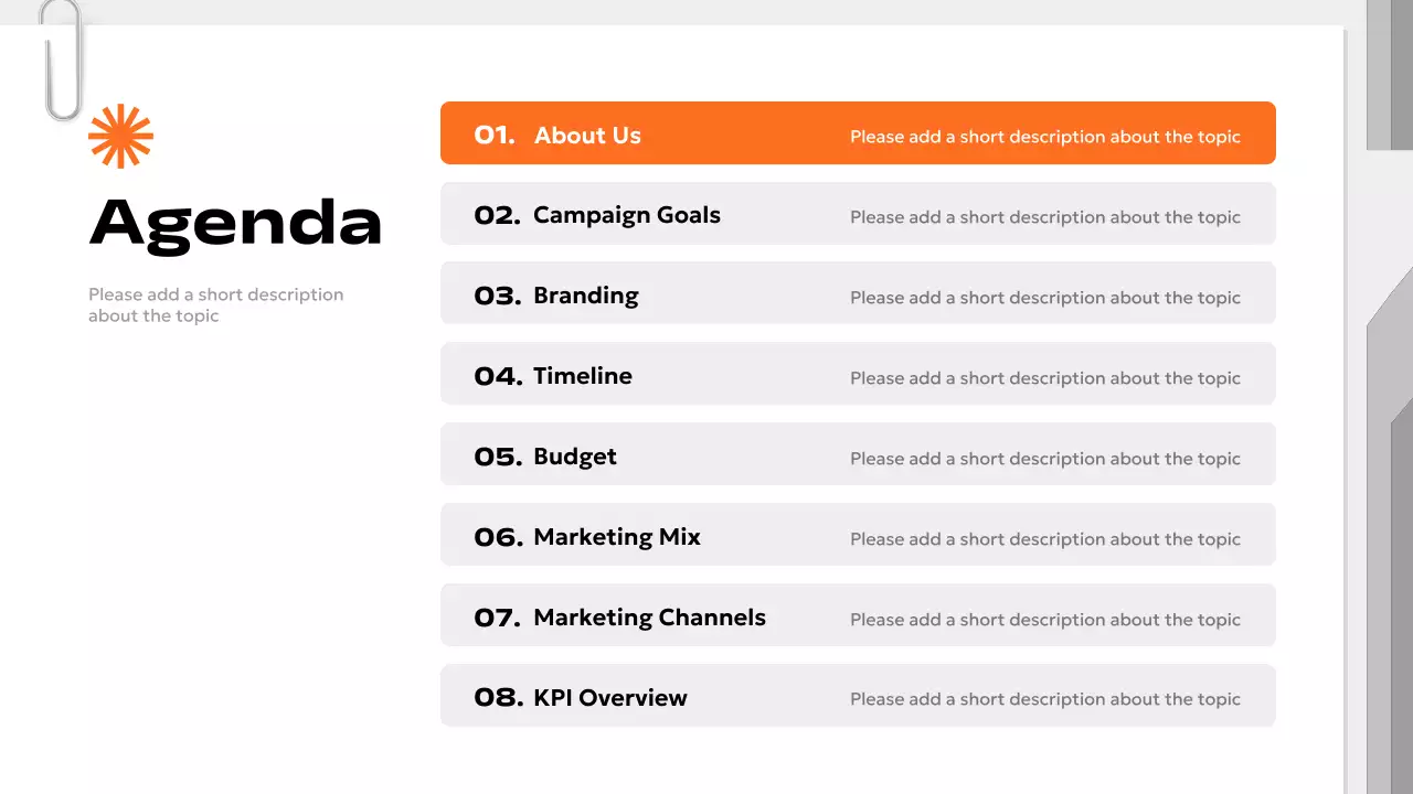 Orange Professional Marketing Plan Presentation