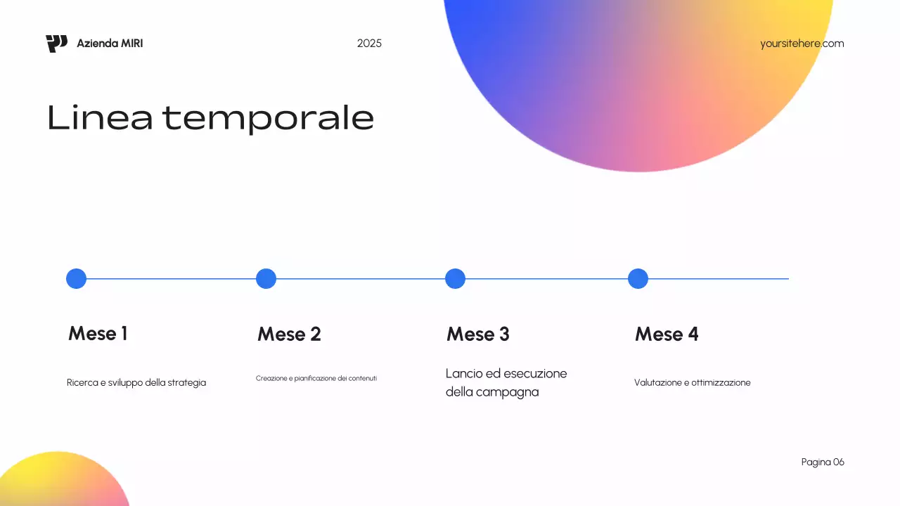 Piano di marketing blu moderno