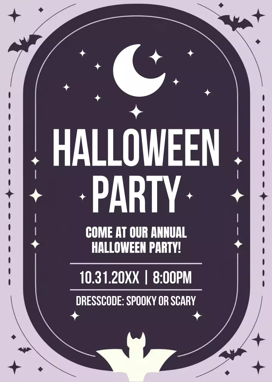 purple gothic Halloween invitation