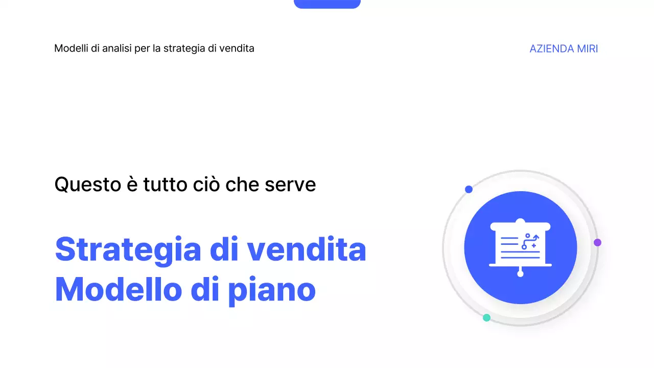 Piano strategico di vendita blu moderno