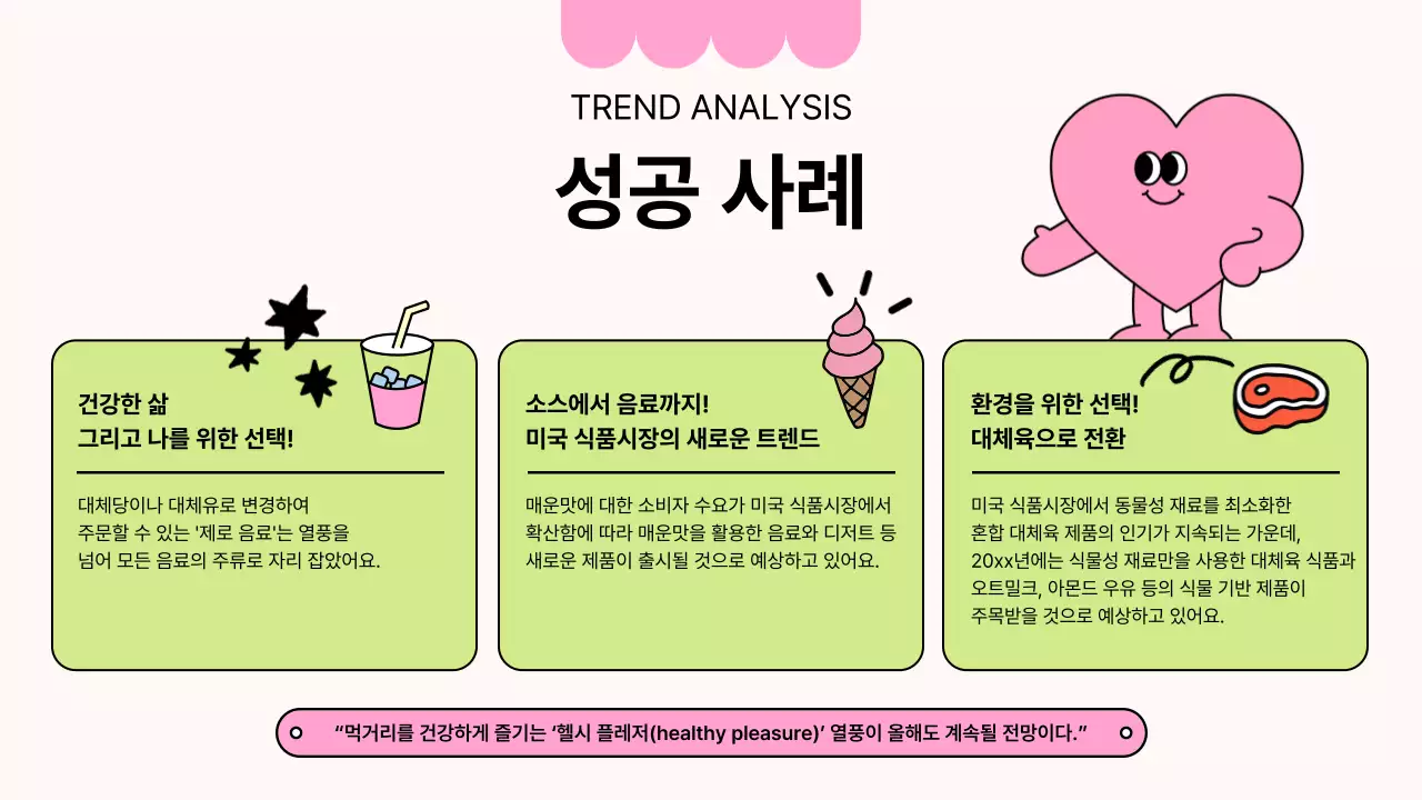 핑크의 심플한 식품 산업 분석 보고서