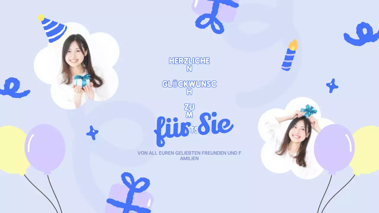 Blue Playful Birhtday Präsentation