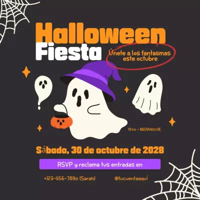 negro de moda Invitación a la fiesta de Halloween