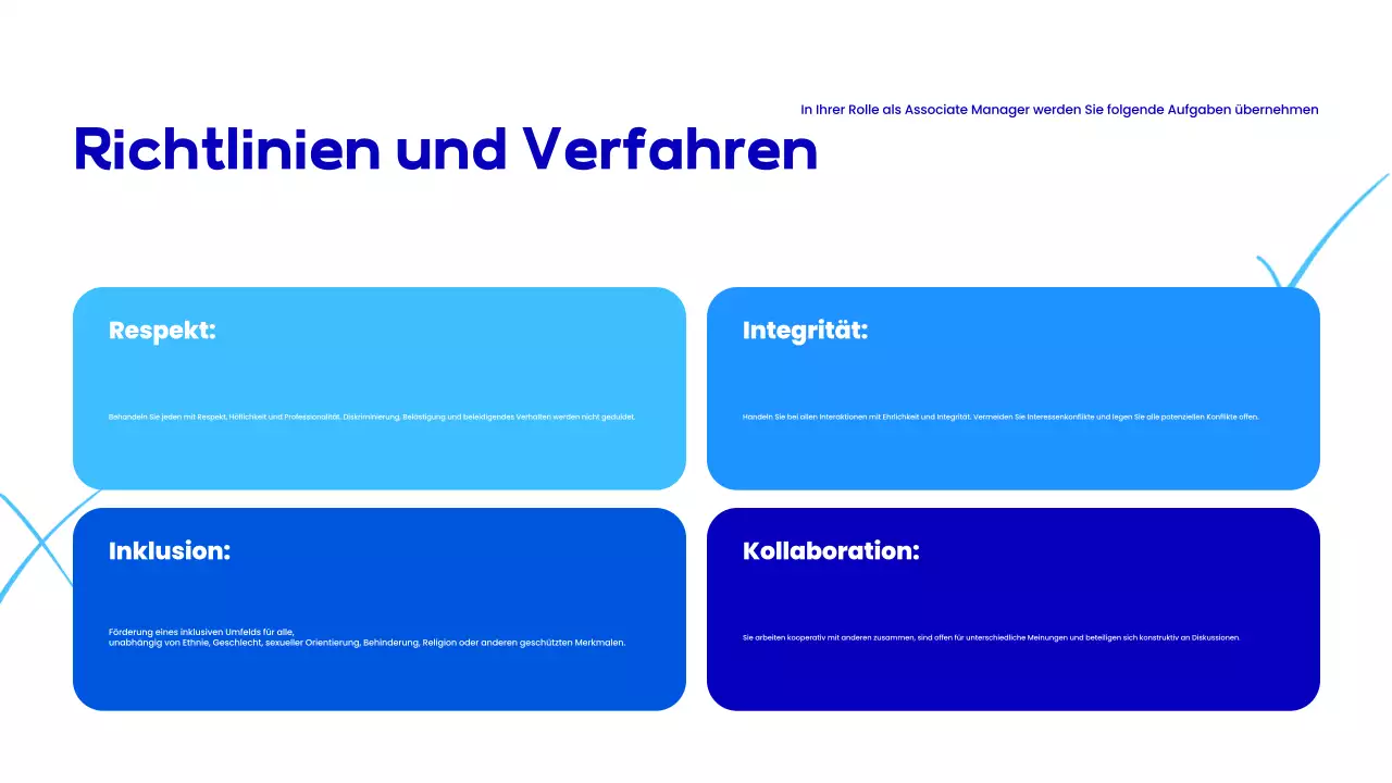 blue modern employee onboarding Präsentation