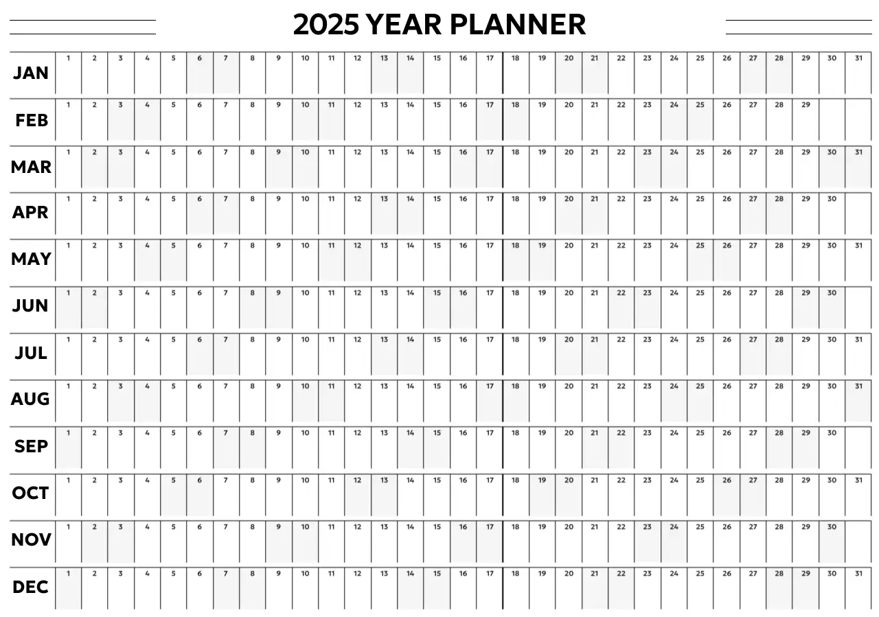Black Minimalist Annual Plan