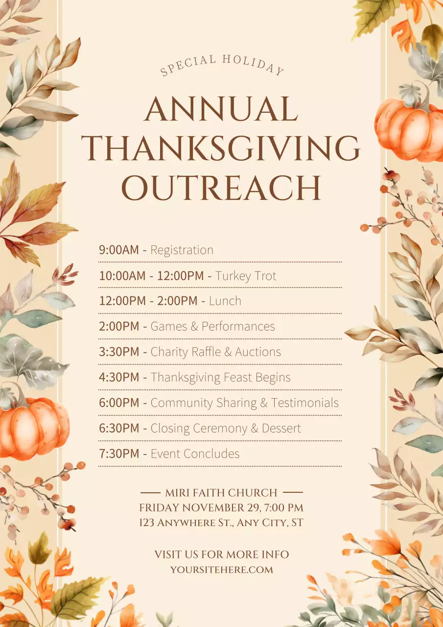 beige elegant Thanksgiving announcement