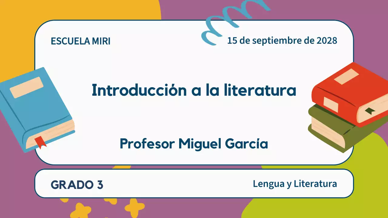 Ilustración en color Literatura Presentación de materiales de clase