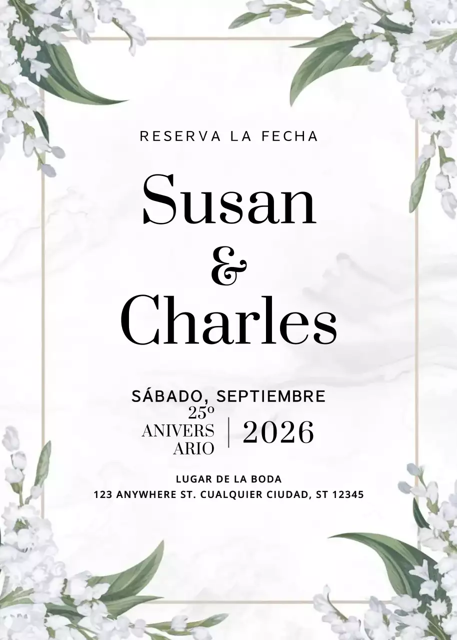 blanco elegante invitación de boda