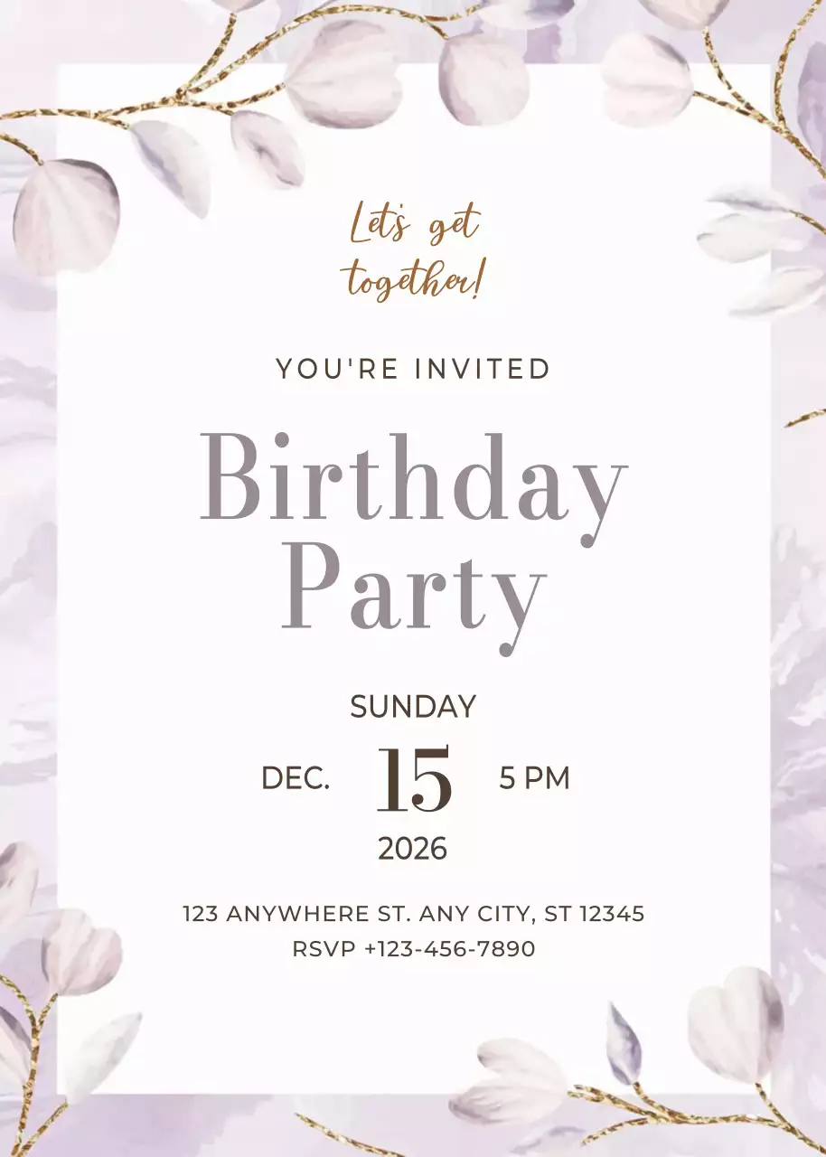 undangan ulang tahun elegan berwarna krem